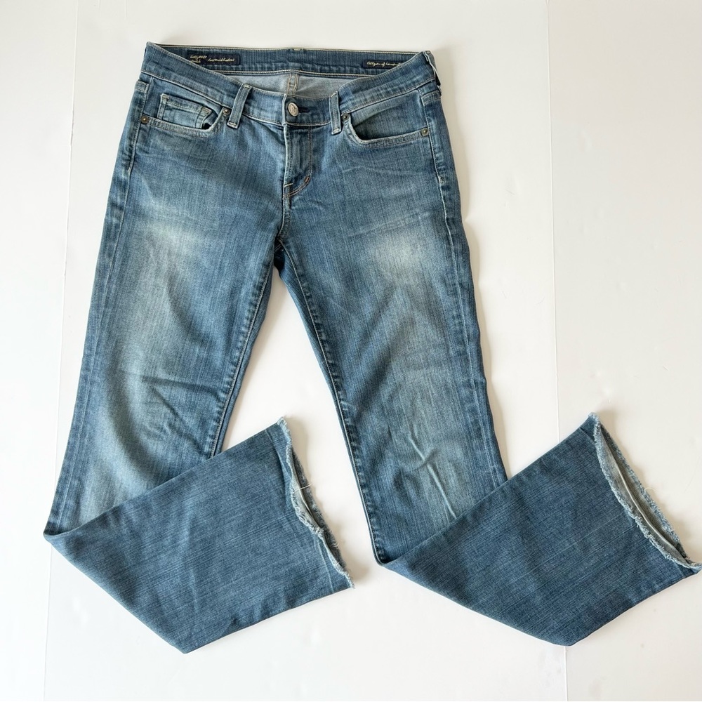 Citizens Of Humanity Kelly Low waist Boot Cut Frayed Hem Jeans Size 27
